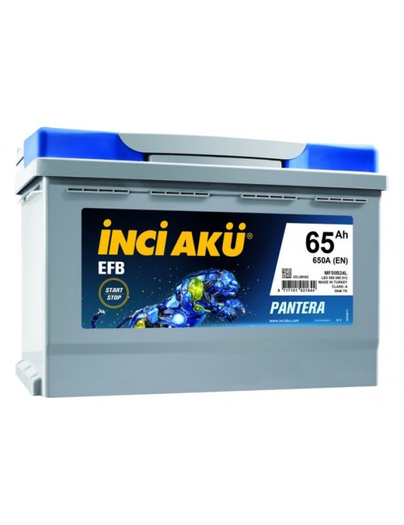 12 Volt 65 Amper İnci Pantera EFB Alçak 