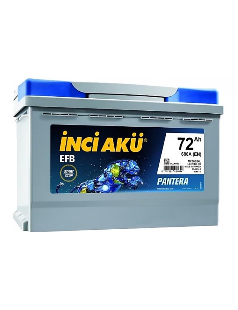 12 Volt 72 Amper İnci Pantera EFB